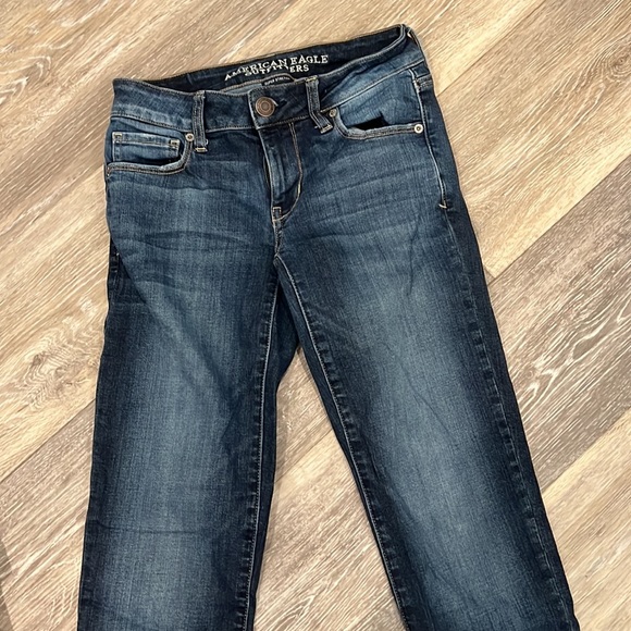 AEO SKINNY DENIM JEANS LOW RISE 0short EUC - Picture 2 of 6